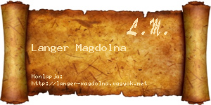 Langer Magdolna névjegykártya